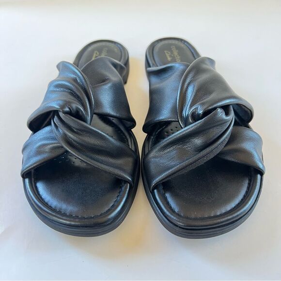 Clark’s Reyna Twist Women's Black Slide Comfort Slip On Slide Sandals SZ 8 - Picture 14 of 14